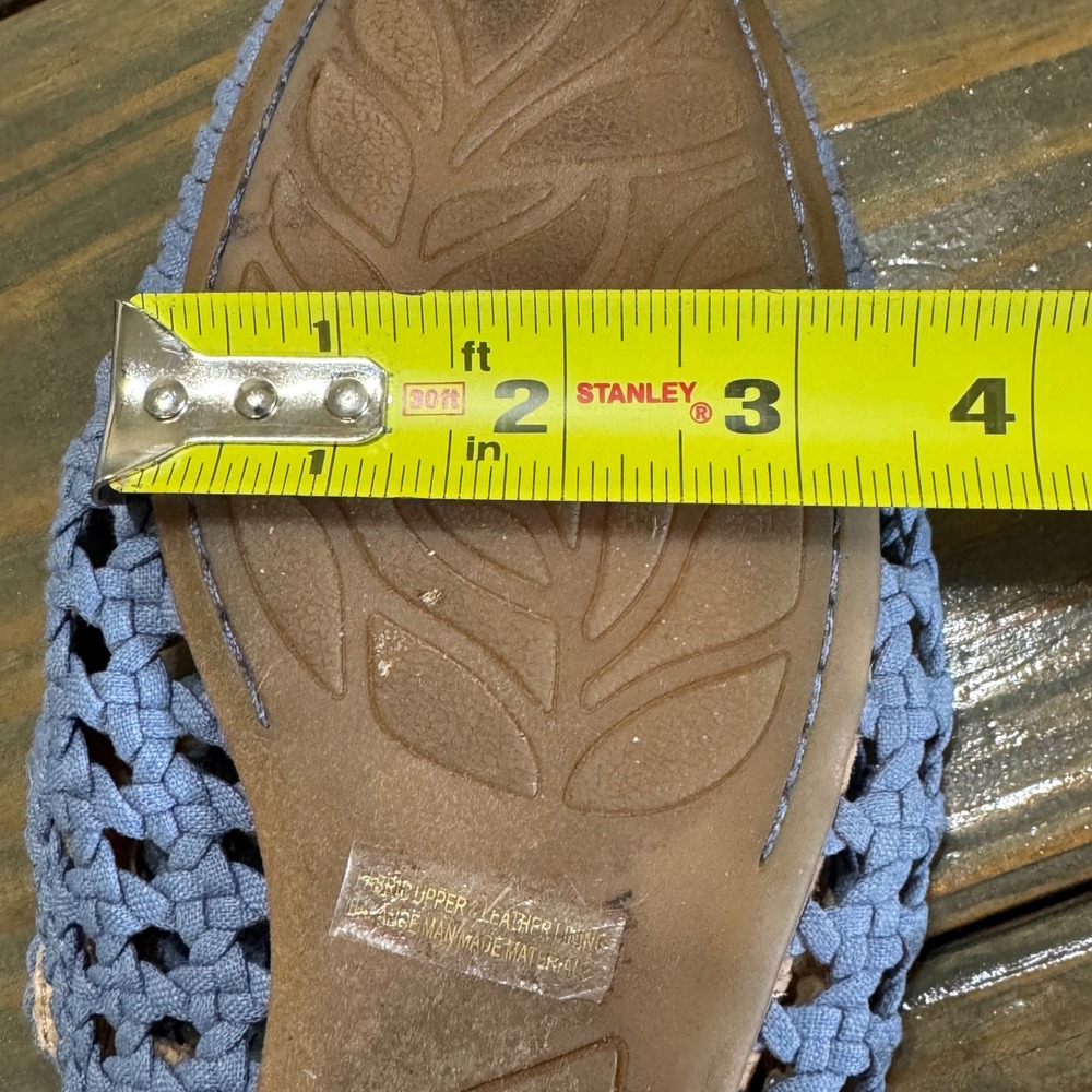Born Woven Mules Women Blue Boho Casual Breathable Slip On Loafers *no size tag* - Picture 8 of 10